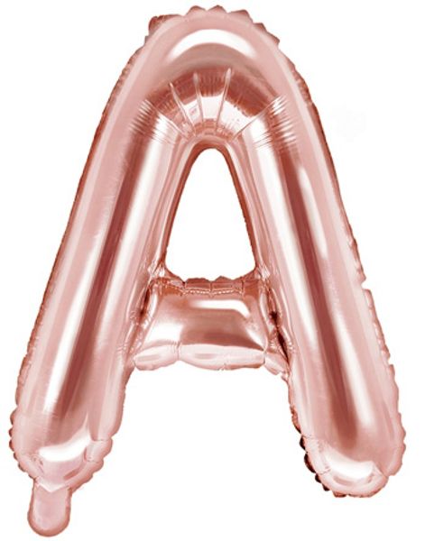 Bokstaven A - Rosegullfarget 35 cm Folieballong