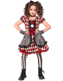 Harlequin Dukke Barnekostyme