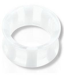 Stripet Hvit & Gjennomsiktig Piercing Tunnel