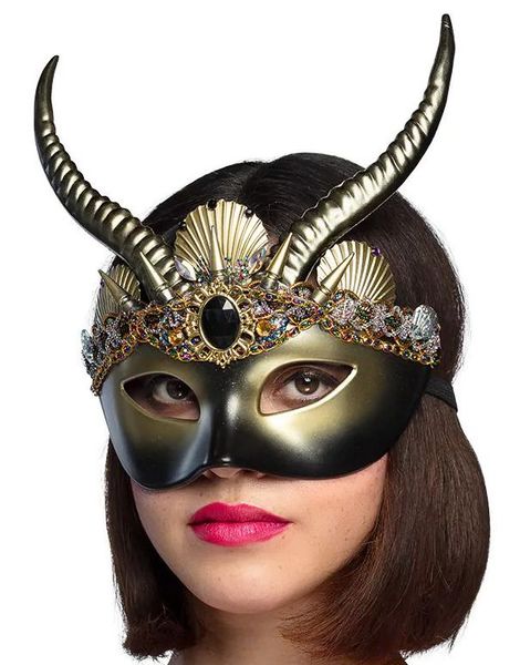 Voodoo Øyemaske med Horn