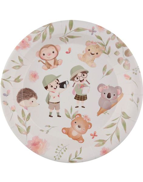 10 stk Papptallerkener med Babydyr 23 cm