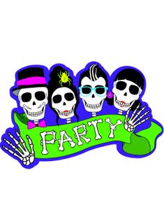 Party Skulls 40x60 cm Pappdekorasjon - Day of the Dead