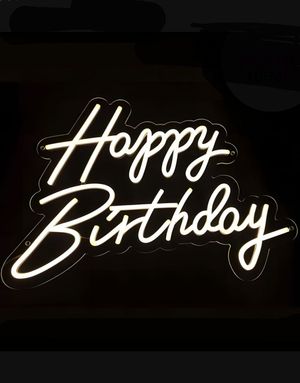 Neon LED Dimmbart Skilt - Happy Birthday