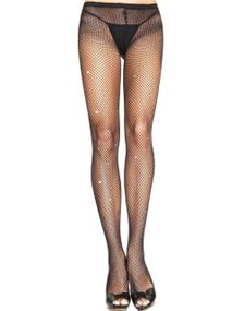 Gjennomsiktig Pantyhose Nettingsstrømpebukse med Blanke Stener