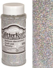 Sølvfarget Hobbyglitter 100 gram