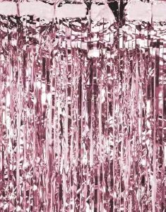 Gullfarget Rose Partygardin/Glittergardin 100x200 cm
