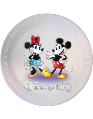 8 stk Lisensiert Mickey & Minnie Papptallerkener – 23 cm