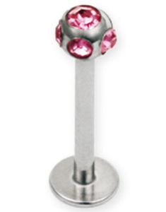 Diamond Ball Labret - Rosa