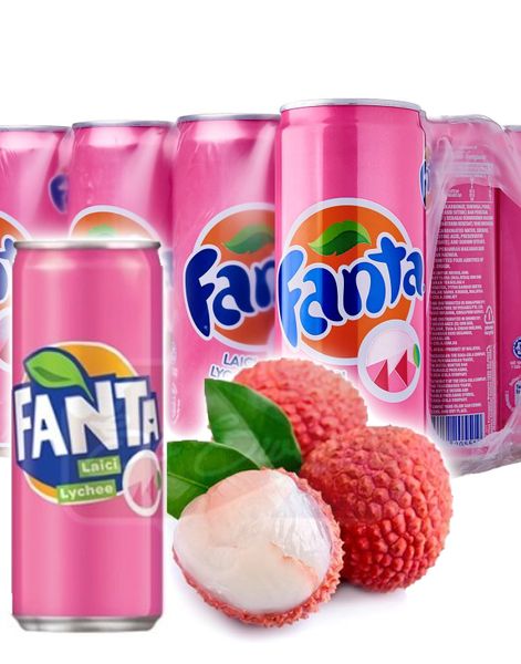 DATOVARE - 12 stk Fanta Lychee / Kjærlighetsfrukt Smak 320 ml (Malaysia) - Helt Brett