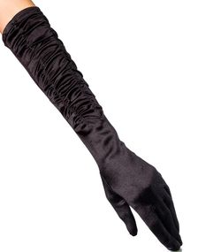 Draperte Svarte Silkehansker