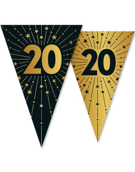 20-års Feiring - 10 Meter Banner med 15 Flagg