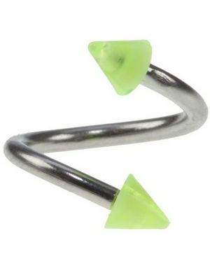 Curve Øyenbrynspiercing med Gule Spikes - 1.2 x 8 mm