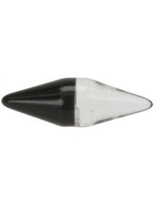 Spiss Pille Svart/Blank - 5x15 mm Akrylkule til 1,6 mm stang