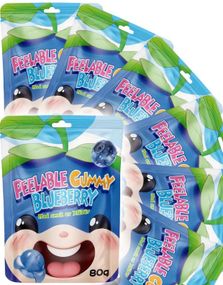 1758672000_124 stk Syrico Peelable Gummy Blueberry - Skrellbare Små Geléblåbær - Hel Eske 1,92 kg