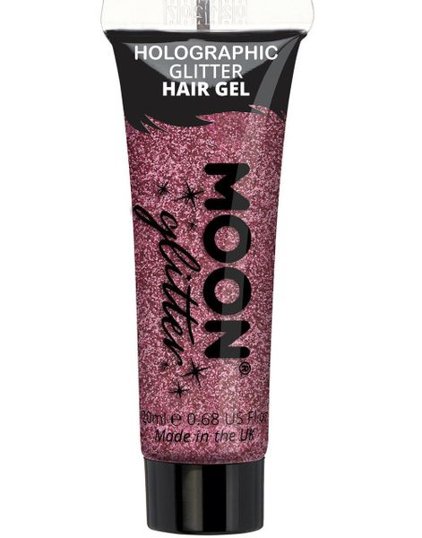 Rosa Holografisk Glitter Hårgele 20 ml