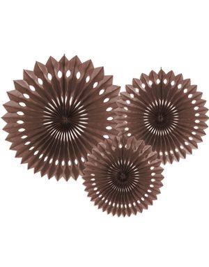 3 stk Brune Dekorvifter 20-30 cm