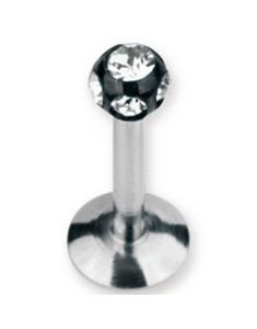 Diamond Ball Labret - Svart/Klar
