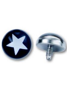 White Star - Svart Dermal Anchor Kule