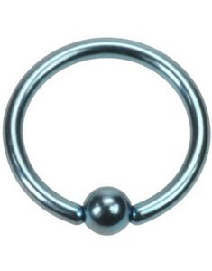 Lys Blå Ball Closure Ring i Titan