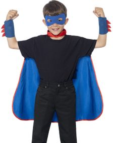 Blått Superhelt-Sett til Barn