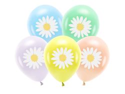 5 stk 30 cm Ballonger - Pastellfargede Ballonger med Blomstermotiv
