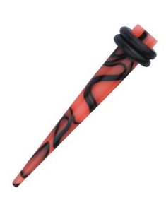Spike Expander - Orange og Svart Akryl Piercing