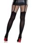 Strømpebukse med hofteholder-illusjon og nettingdetaljer – svart