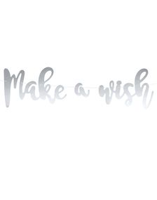 Sølvfarget DIY Make a Wish Banner 60 cm - Magisk Enhjørning