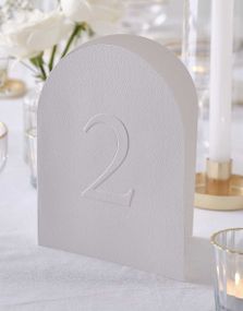 12 stk Hvite Bordnummer Kort 1-12 - Modern Luxe