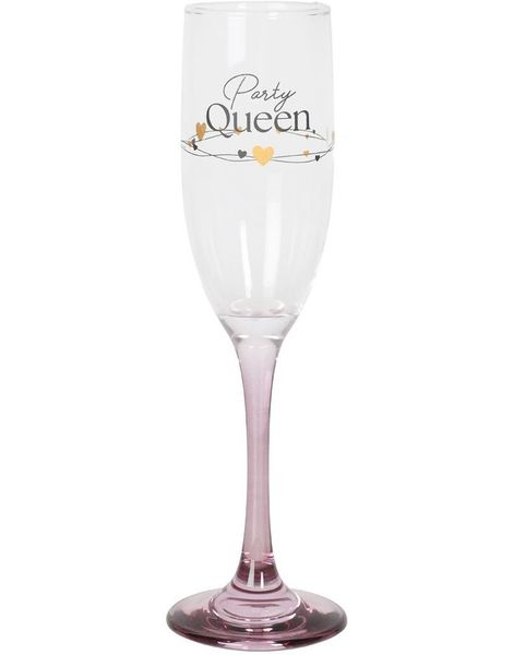Party Queen - Champagneglass med Rosa Stett