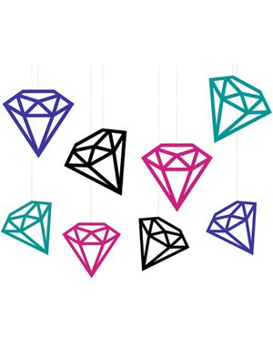 8 stk Diamantformet Hengende Dekorasjoner