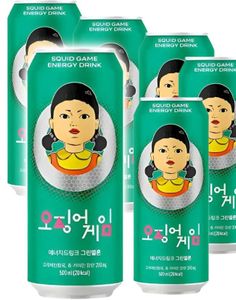 6 stk Squid Game Energy Drink Green Melon - Energidrikk med Grønn Melon - Hel Pakke 3 liter (Korea)