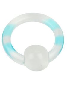 Akryl Aqua Stripes Ball Closure Ring Piercing