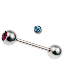 Pen Tungepiercing med Turkis Sten