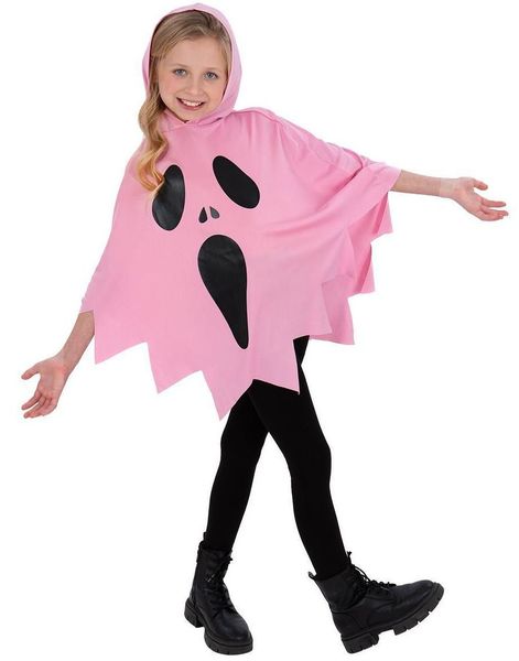 Rosa Spøkelse Poncho til Barn Unisex