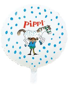 Rund Pippi Langstrømpe Folieballong 45 cm
