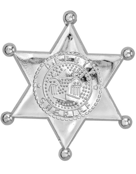 Sølvfarget Sheriff Stjerne