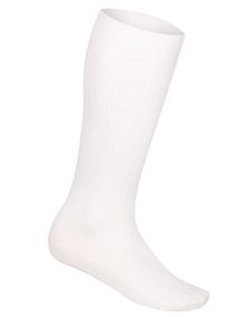 Hvite Ribbestrikkede Oktoberfeststrømper i Bomull