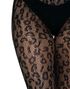 Svart Nettingsstrømpebukse med Leopard Motiv