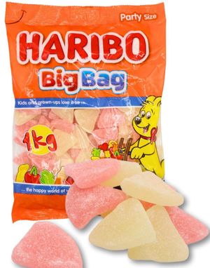 1 kg Haribo Grapefruit Big Bag - Stor Pose med Haribo Grapefrukt 