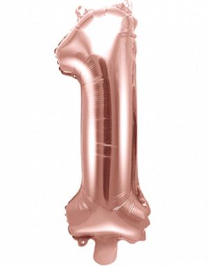 Tallet 1 - Rose Gullfarget 35 cm Liten Folieballong