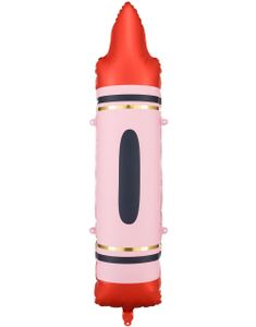 Rød Fargestiftformet Folieballong 23x104 cm