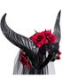 Svarte Demonhorn med Blomster, Slør og Smykke