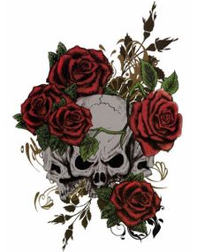 Flowered Skulls (Fake Tattoo)