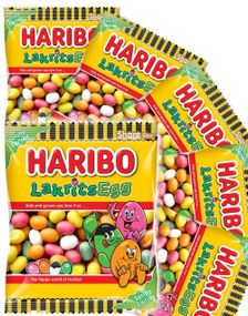 18 stk Poser med Haribo Lakrisegg - Hel Eske 2,16 kg