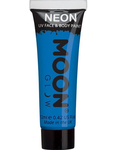 Blå Neon UV/Blacklight Ansikt- og Kroppsmaling 12 ml