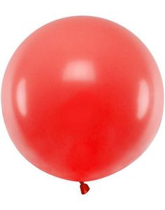 Rød Pastellfarget Rund JUMBO Ballong 60 cm