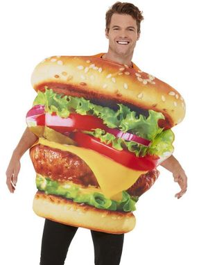 Hamburgerkostyme med Fotorealistisk print