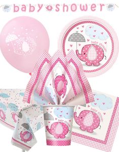Babyshowerpakke for 16 Personer - Pink Elephant
