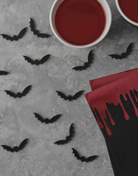 24 stk Flaggermus Bordkonfetti i Tre - Fright Night
